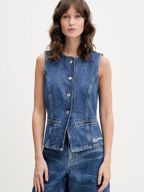 Karl Lagerfeld Jeans kamizelka damska jeansowa - zdjęcie produktu nr 2