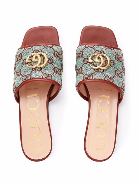 Gucci GG plaque slides - Blue