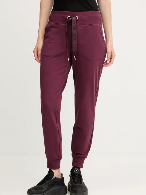 Dkny spodnie dresowe damskie kolor bordowy gładkie DP5P3496 - zdjęcie produktu nr 1