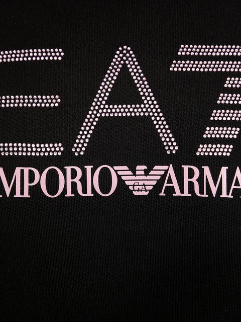 EA7 Emporio Armani bluza damska kolor czarny z kapturem wzorzysta AF15831.7W000537