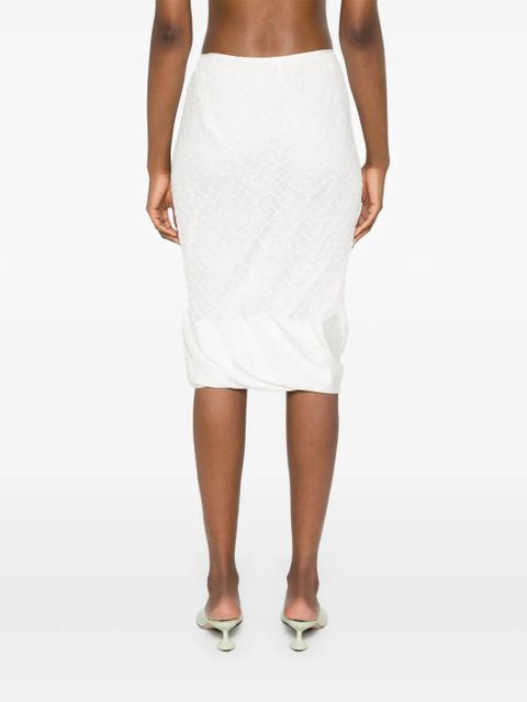 Jil Sander openwork midi skirt - White