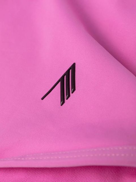 The Attico one-shoulder logo-print swimsuit - Pink