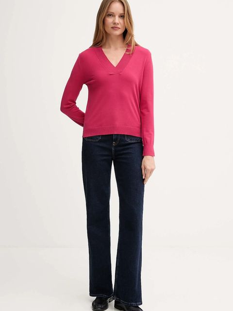 United Colors of Benetton sweter damski kolor różowy lekki 1W2AD4034 - zdjęcie produktu nr 2