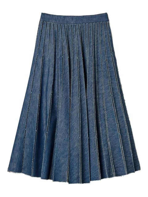 TWINSET pleated denim skirt - Blue - zdjęcie produktu nr 1