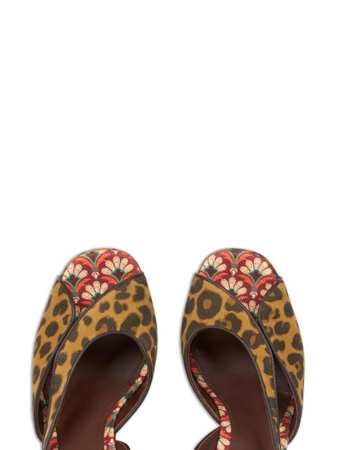 ETRO 100mm platform animal-print sandals - Brown