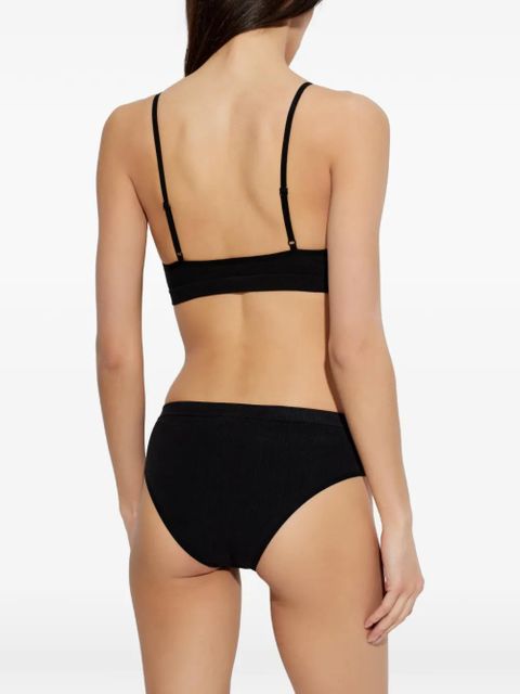 MM6 Maison Margiela label ribbed bra - Black