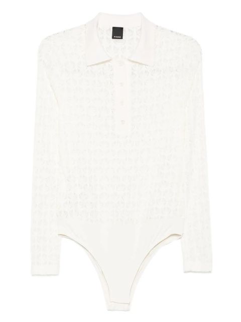 PINKO lace-panel polo bodysuit - White - zdjęcie produktu nr 1