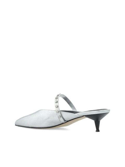 Alexander McQueen leather heeled pumps - Silver