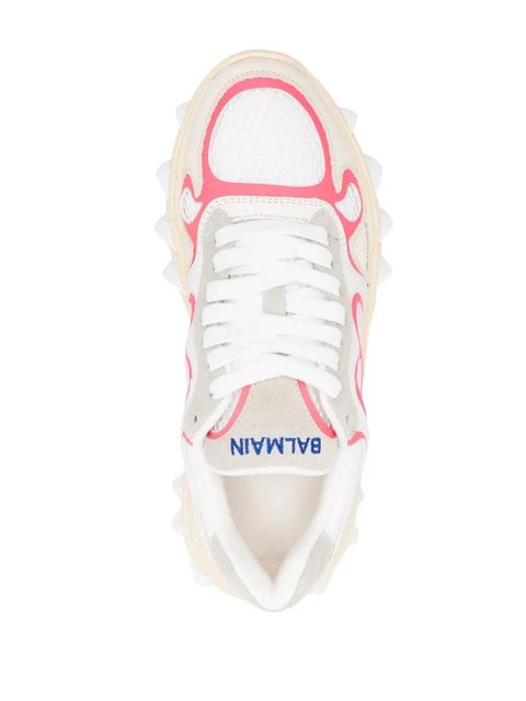 Balmain B-East panelled lace-up sneakers - White