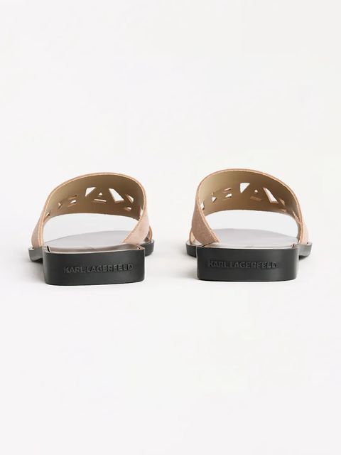 Karl Lagerfeld klapki zamszowe SKOOT II damskie kolor różowy KL80402