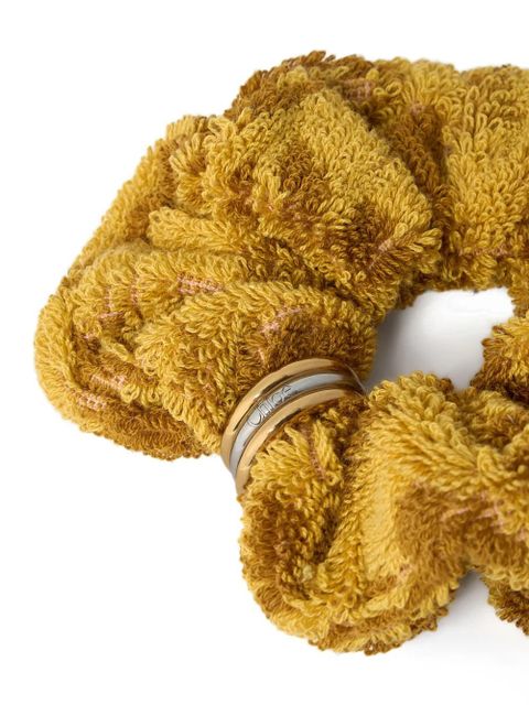Chloé logo-engraved scrunchie - Yellow