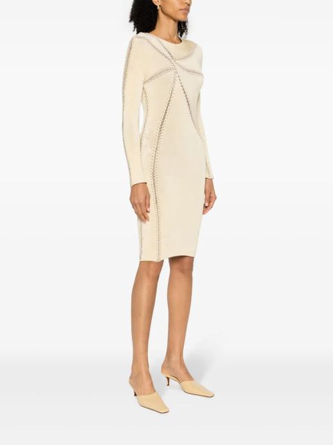 Isa Boulder Starfish whipstitch-detail midi dress - Neutrals