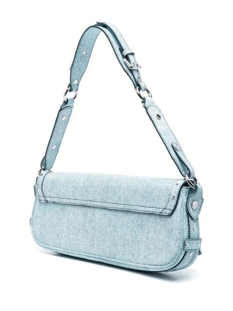 BY FAR Maddy studded shoulder bag - Blue