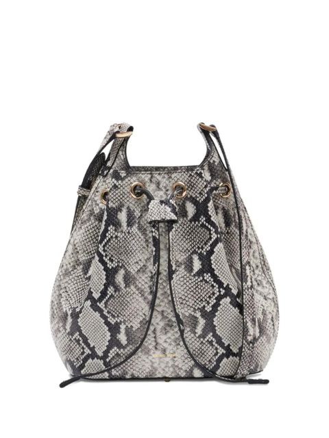 ANINE BING mini Alana snakeskin-print bucket bag - Grey - zdjęcie produktu nr 1