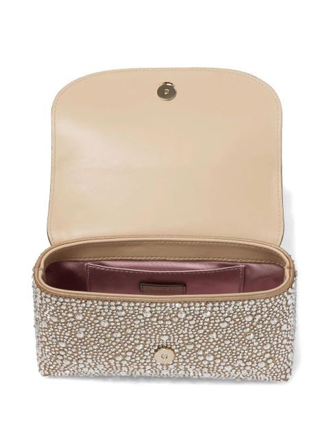 Jimmy Choo small Curve embellished chain crossbody bag - Gold