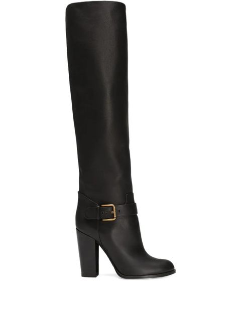 Dolce & Gabbana leather knee-high boots - Black - zdjęcie produktu nr 1