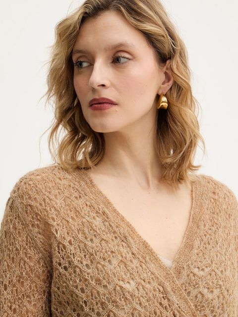 Twinset sweter z dodatkiem moheru damski kolor granatowy lekki 252TT3200