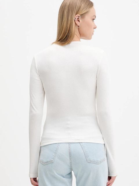 Tommy Jeans longsleeve 2-pack damski kolor biały DW0DW17716