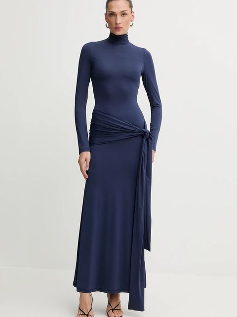 Bardot sukienka ALIX kolor granatowy maxi dopasowana 59467DB