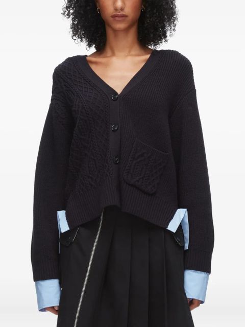 3.1 Phillip Lim long-sleeve cable-knit cardigan - Black - zdjęcie produktu nr 2