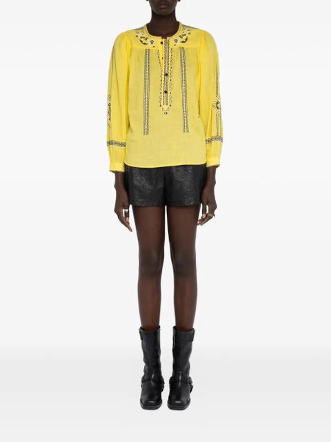 Zadig&Voltaire Tigy embroidered tunic - Yellow