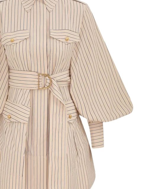 ZIMMERMANN Memento Utility striped belted-waist mini dress - Neutrals - zdjęcie produktu nr 2