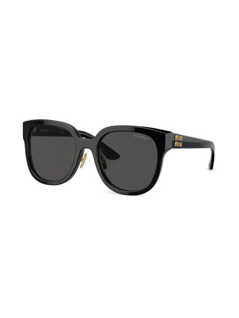 Miu Miu Eyewear logo-lettering D-frame sunglasses - Black - zdjęcie produktu nr 2