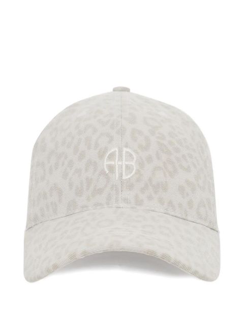 ANINE BING Jeremy leopard-pattern baseball cap - Neutrals - zdjęcie produktu nr 1