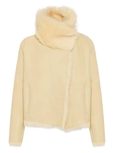 Yves Salomon Toscana lambskin fur-collar jacket - Neutrals - zdjęcie produktu nr 1
