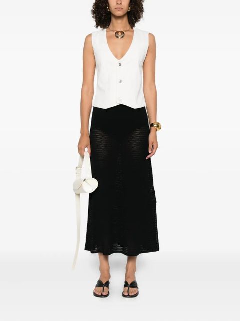 Victoria Beckham button-fastening sleeveless vest - White