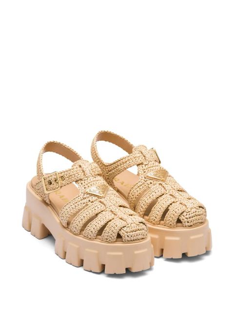 Prada Monolith raffia sandals - Neutrals - zdjęcie produktu nr 2