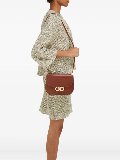 Ferragamo gancini flap crossbody bag - Brown - zdjęcie produktu nr 2