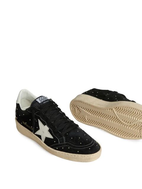 Golden Goose Ball Star in black suede with studs and white leather star sneakers