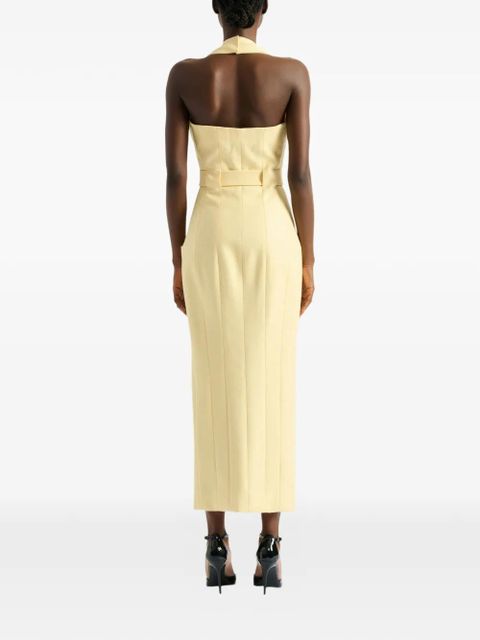 Balmain long dress with belt - Yellow