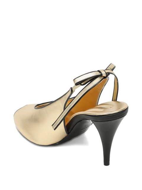 Miu Miu 85mm slingback peep-toe pumps - Gold