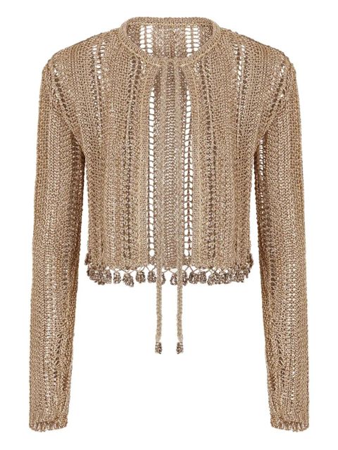 Rabanne crochet-knit cardigan - Gold - zdjęcie produktu nr 1