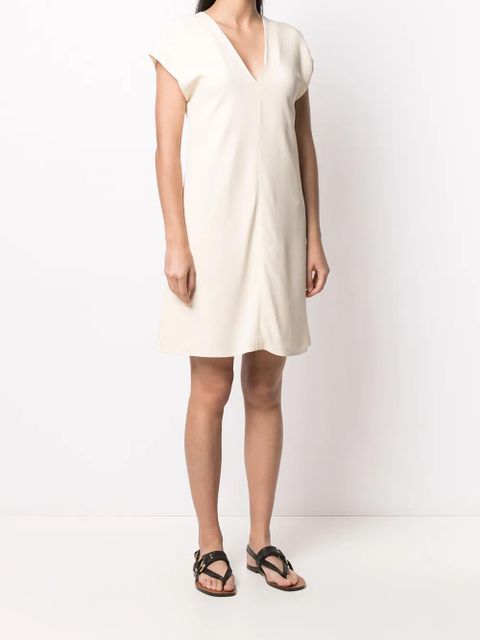 The Row V-neck shift dress - Neutrals