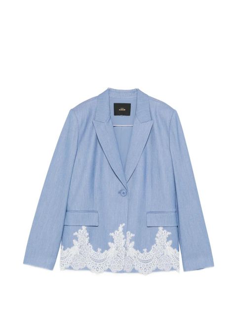 TWINSET lace-trim blazer - Blue - zdjęcie produktu nr 1