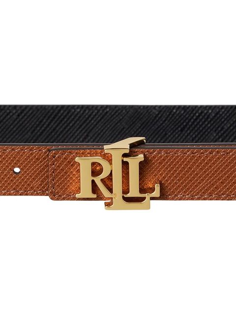 Lauren Ralph Lauren pasek skórzany damski kolor brązowy 412974560