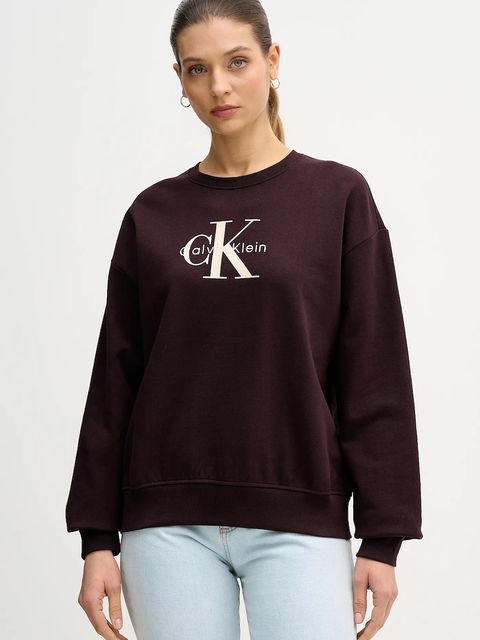 Calvin Klein Jeans bluza damska kolor brązowy z nadrukiem LV047B234G - zdjęcie produktu nr 1