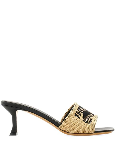 Ferragamo 55mm jacquard raffia sandals - Neutrals - zdjęcie produktu nr 1