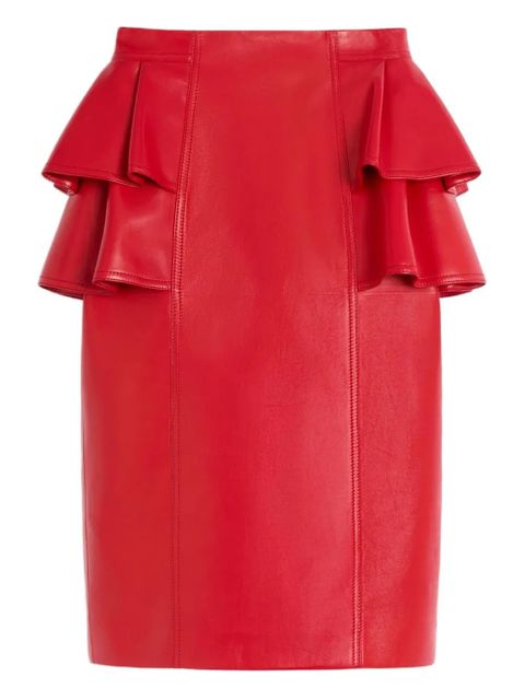 Valentino Garavani leather midi skirt - Red