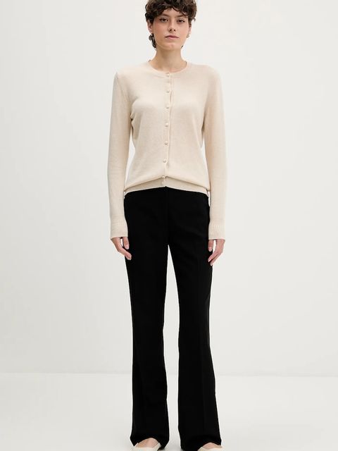 Sisley kardigan z domieszką wełny kolor beżowy lekki 102HM5237