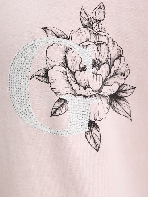 Guess t-shirt bawełniany damski kolor różowy W5BI19 I3Z14