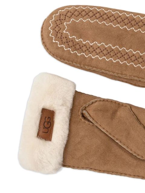 UGG Atherson embroidered gloves - Brown