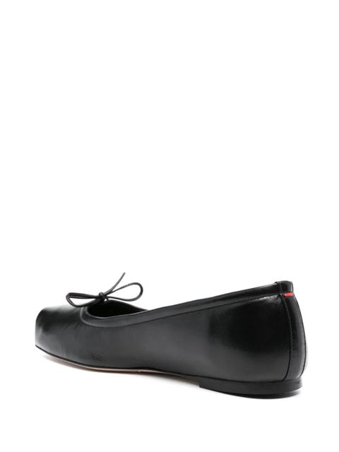 Aeyde square-toe leather ballerina shoes - Black