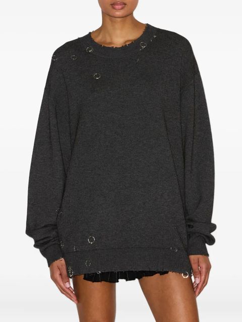ISABEL MARANT Cassandre ring-embellished pullover - Grey