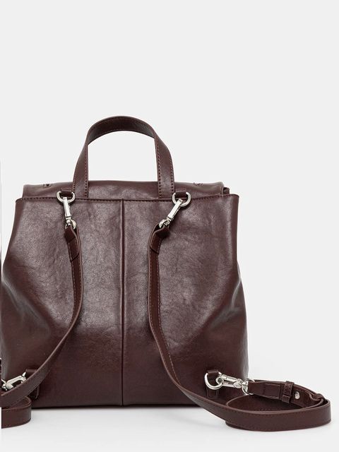 Answear.LAB plecak skórzany damski kolor brązowy mały gładki