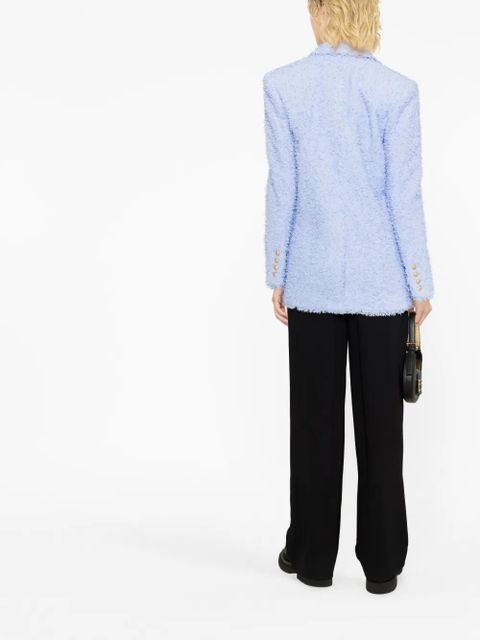 Balmain oversized double-breasted tweed blazer - Blue