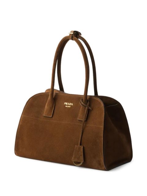 Prada medium suede tote bag - Brown
